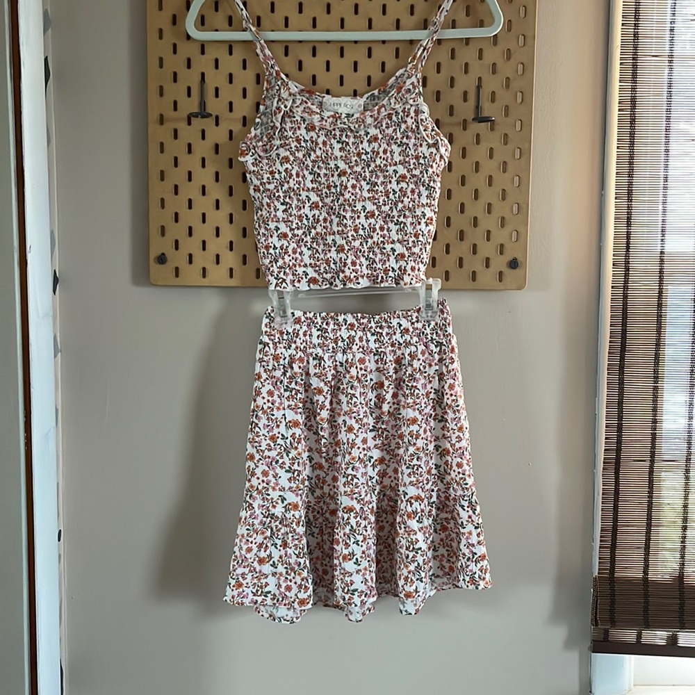 Floral Tank Top & Matching Skirt